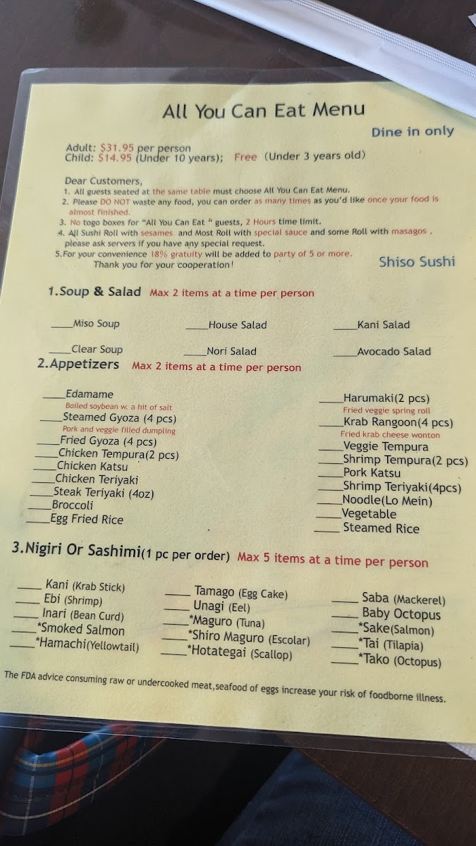 Menu Shiso Sushi-9