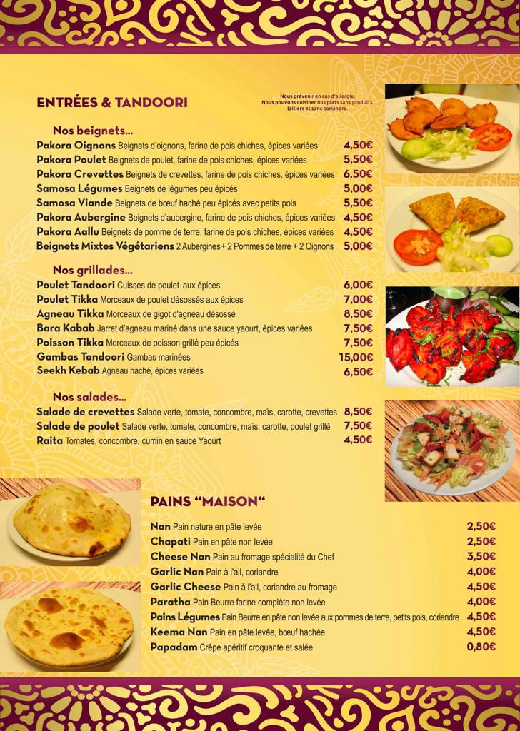 Menu Shiva - Restaurant Indien-2