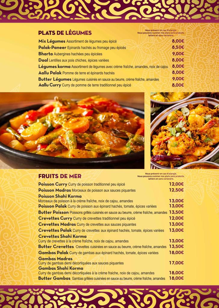 Menu Shiva - Restaurant Indien-7