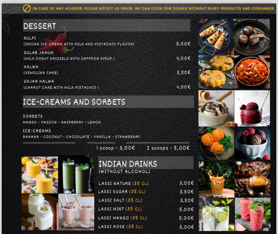 Menu Shiva - Restaurant Indien-8