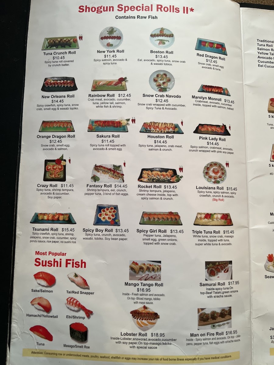 Menu Shogun-7