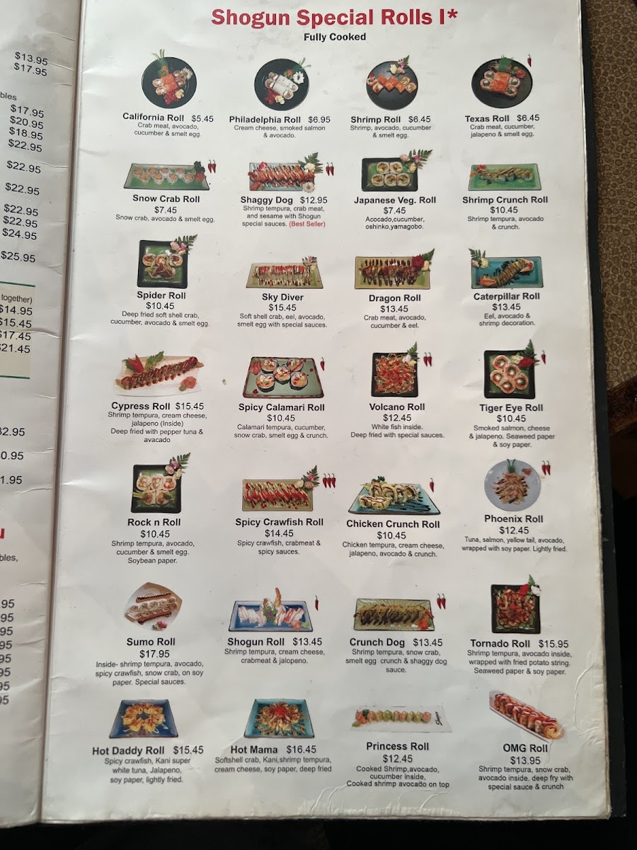 Menu Shogun-9