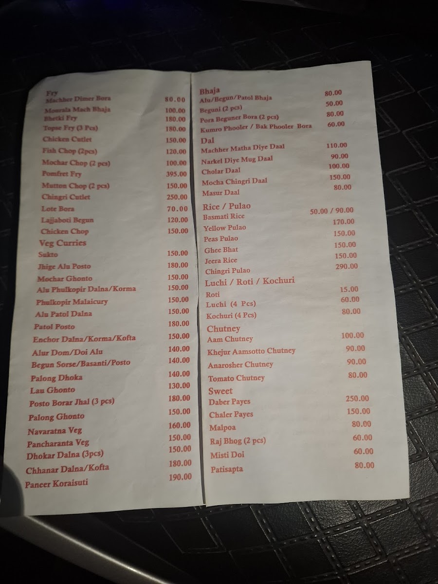 Menu Sholo Ana Bangali-3