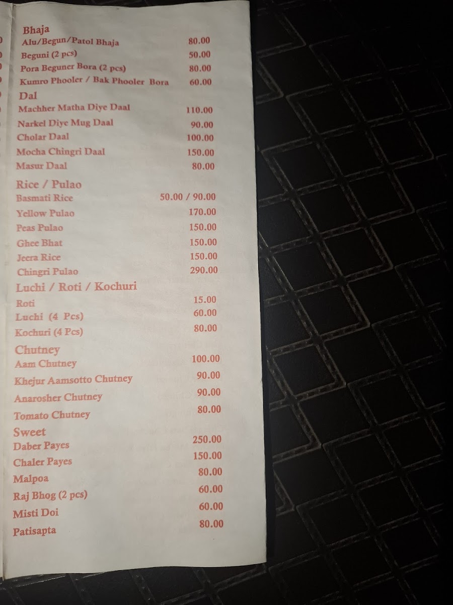 Menu Sholo Ana Bangali-4
