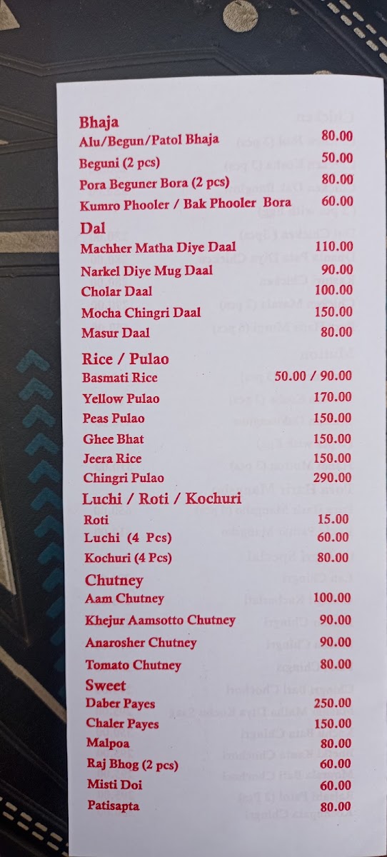 Menu Sholo Ana Bangali-7
