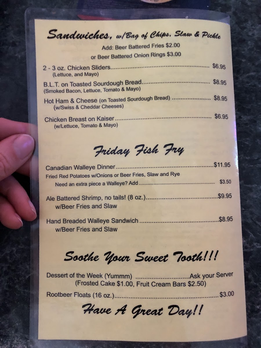 Menu Shorthorns Bar & Grill-1