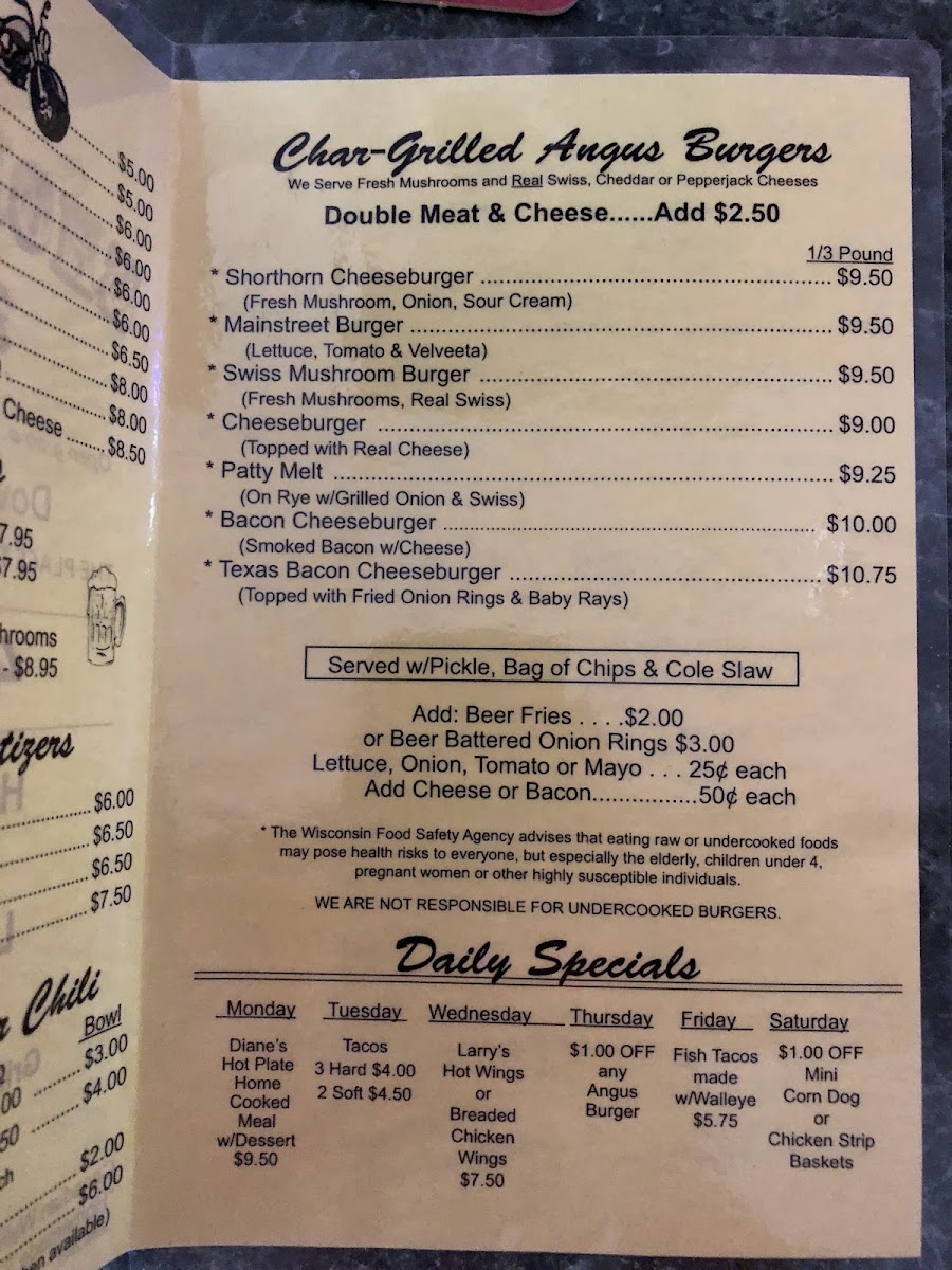 Menu Shorthorns Bar & Grill-3