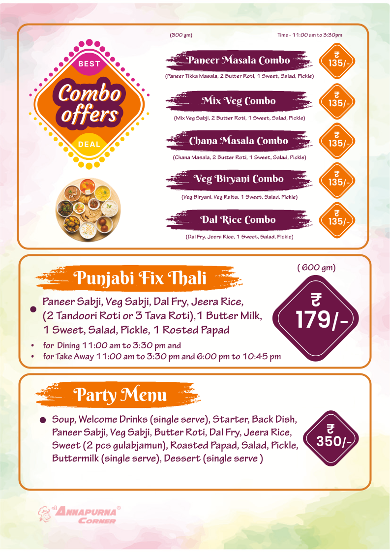 Menu Shree Annapurna Corner-4