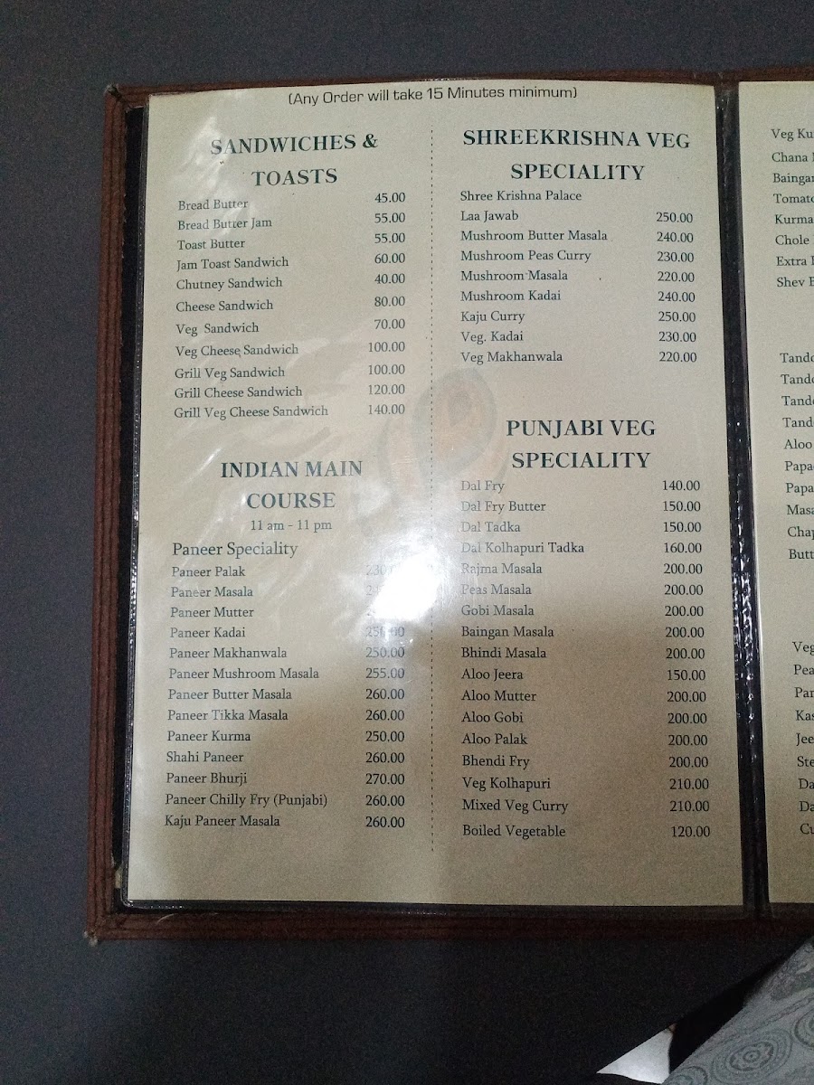 Menu Shree Krishna Palace-9