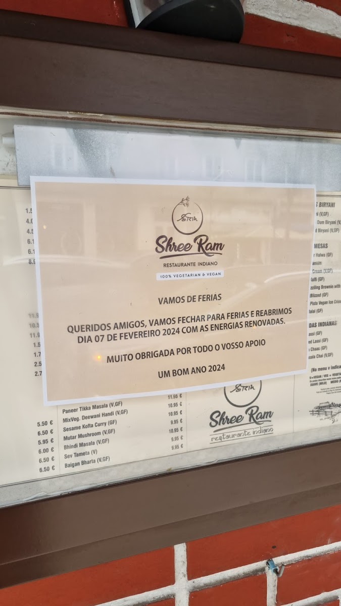 Menu Shree Ram Vegetarian Restaurant-10