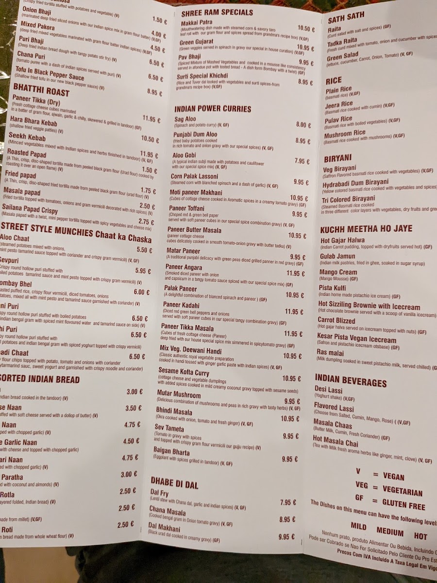 Menu Shree Ram Vegetarian Restaurant-9