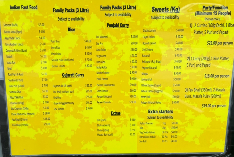 Menu Shreeji Indian Vegetarian Takeways-2