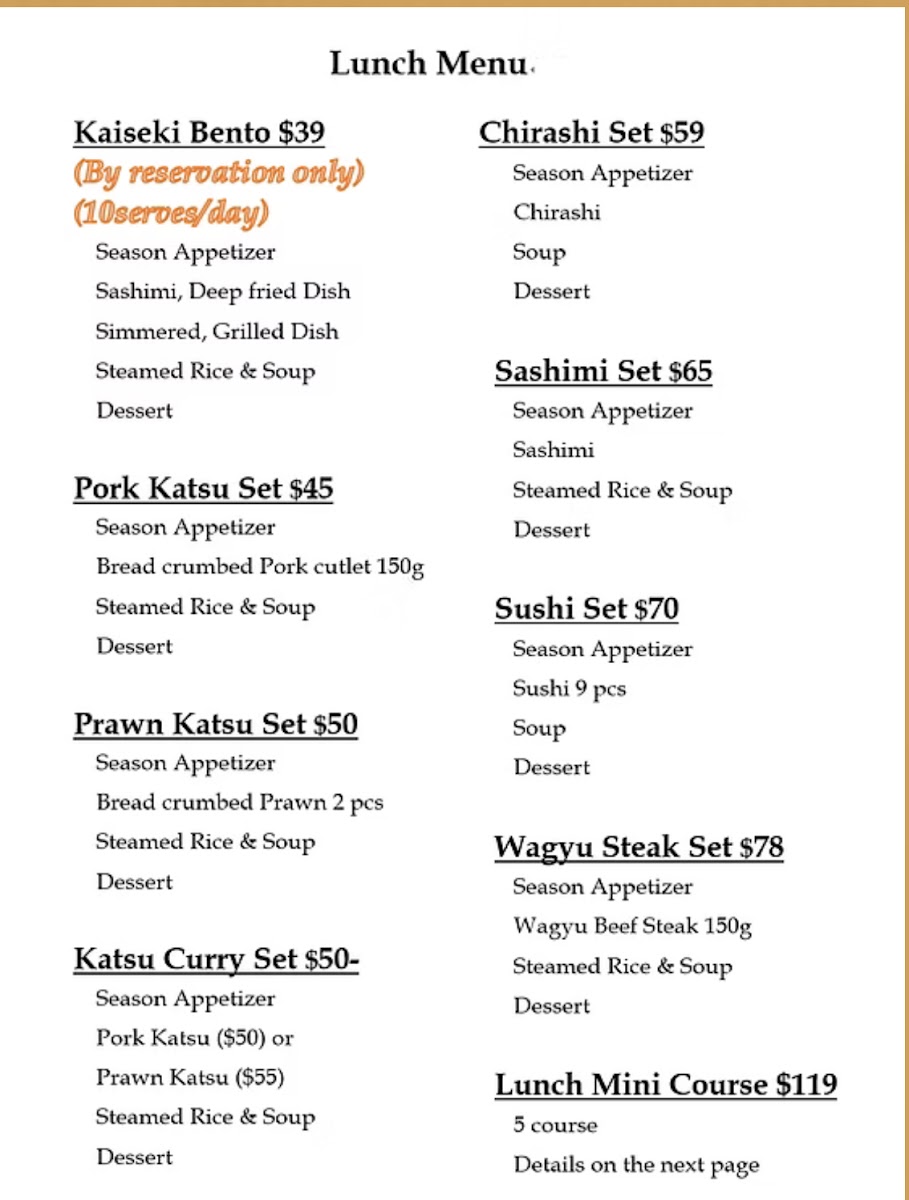 Menu Shunsai-2