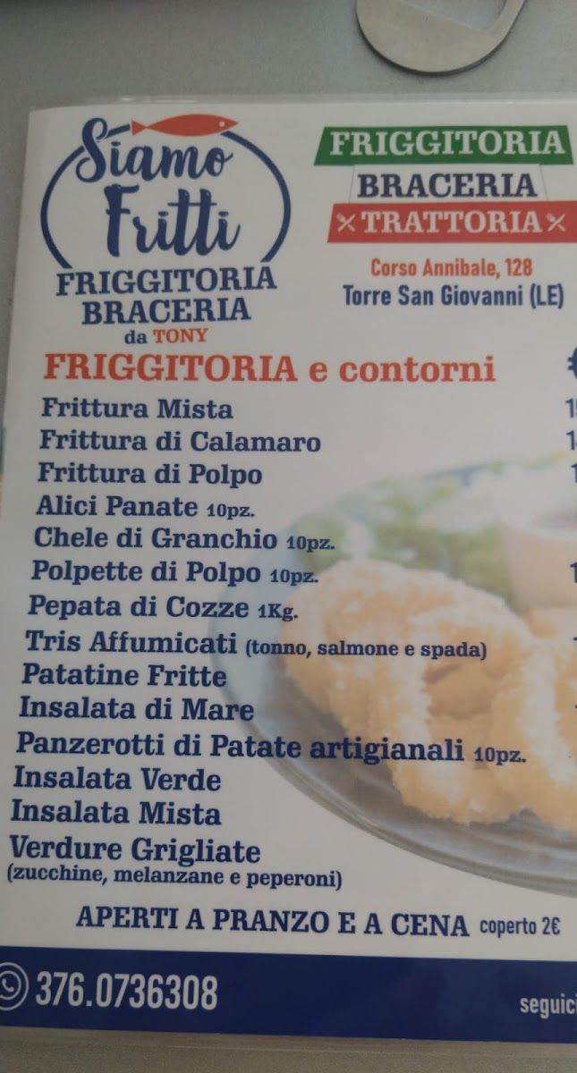 Menu Siamo Fritti Friggitoria-Braceria-Trattoria Da Tony-2