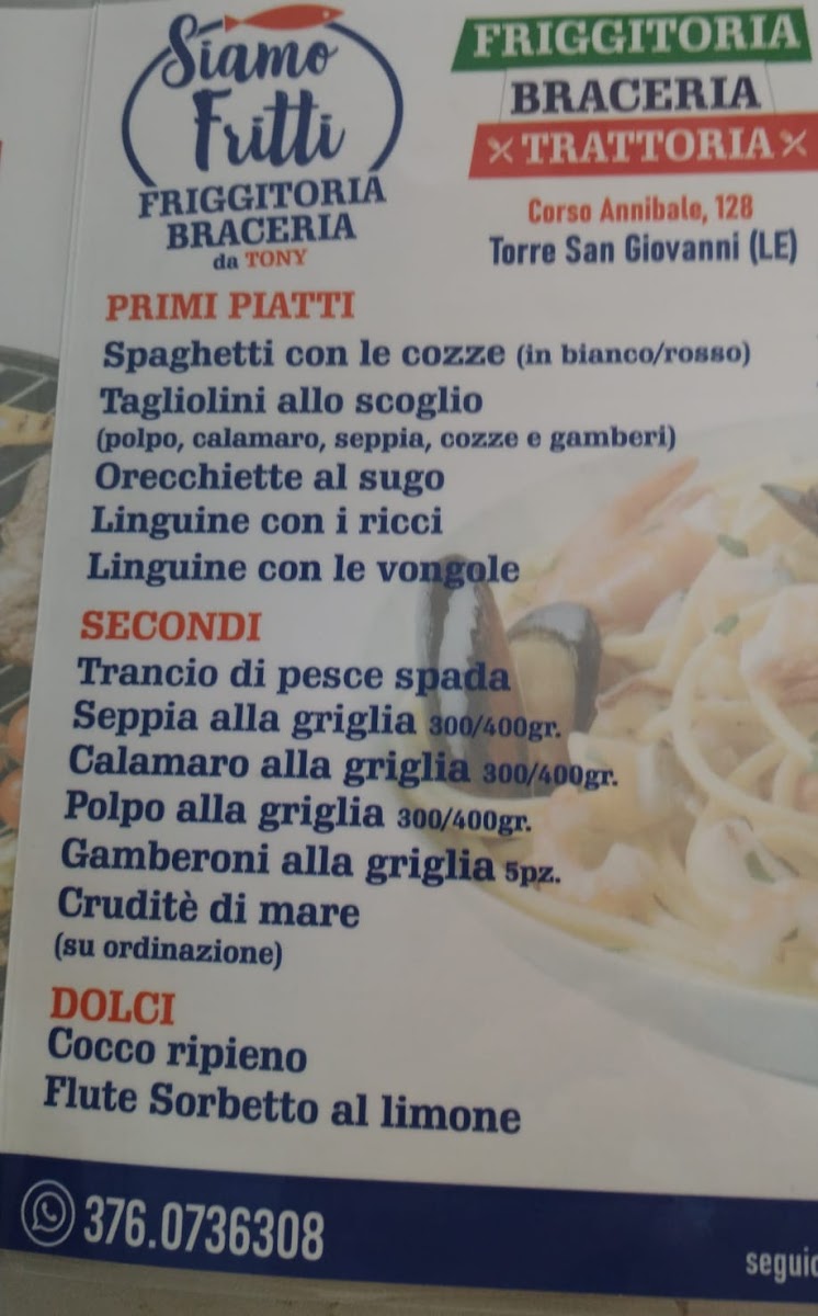Menu Siamo Fritti Friggitoria-Braceria-Trattoria Da Tony-3