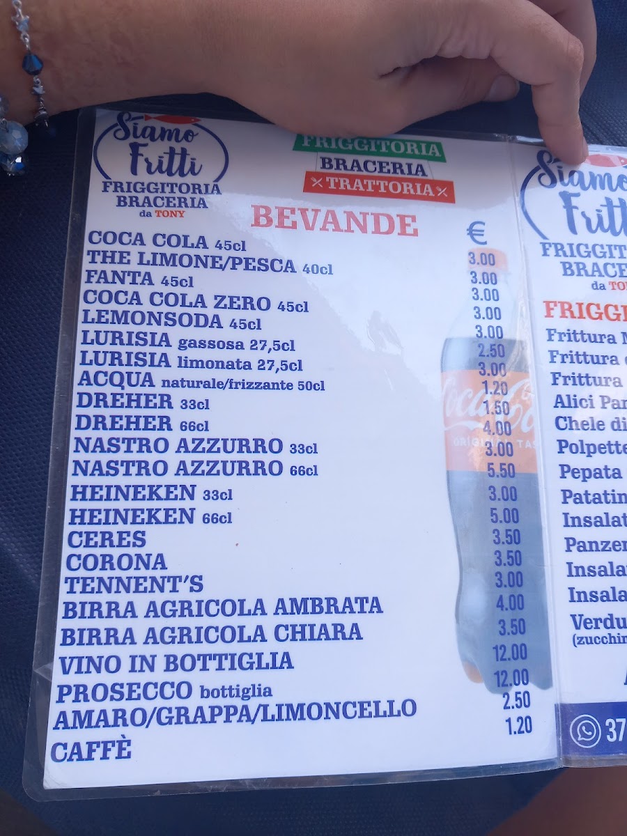 Menu Siamo Fritti Friggitoria-Braceria-Trattoria Da Tony-7
