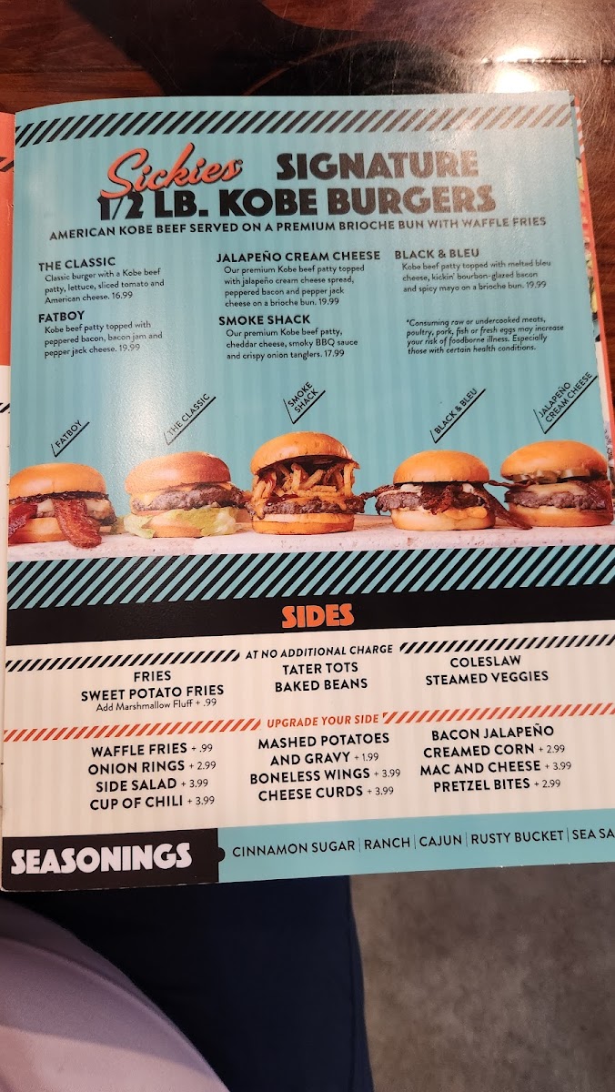 Menu Sickies Garage Burgers & Brews-6