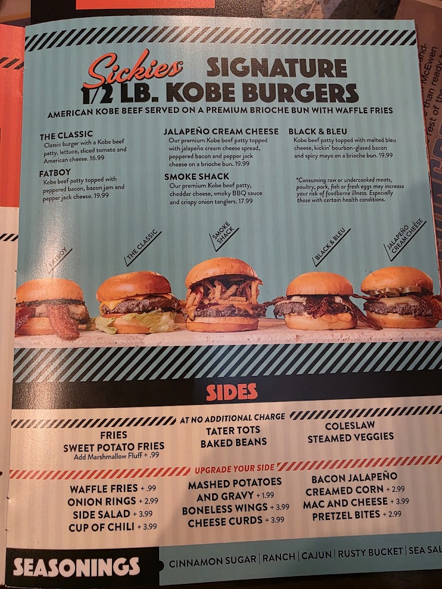 Menu Sickies Garage Burgers & Brews-9
