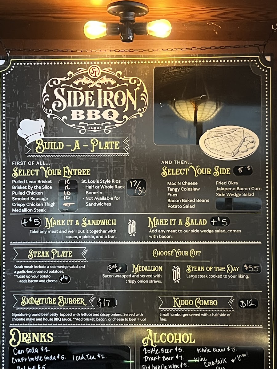 Menu Side Iron Bbq At The Pioneer-2