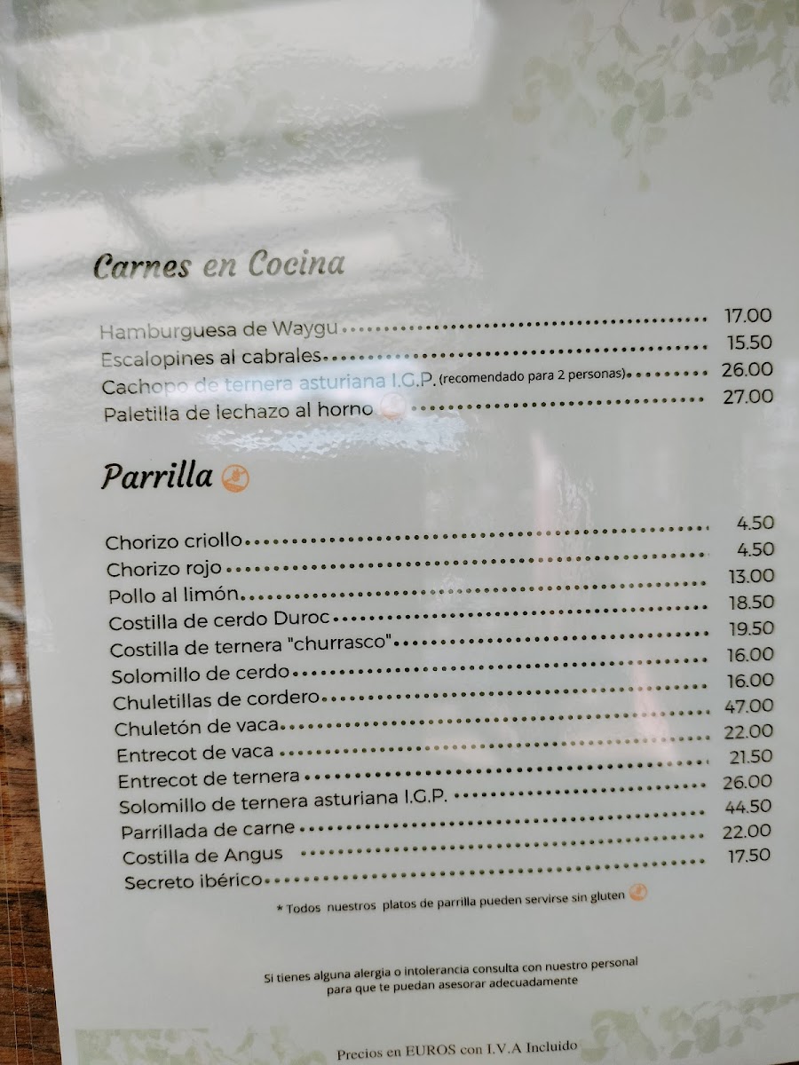 Menu Sidrería Restaurante Casa Cortina-5