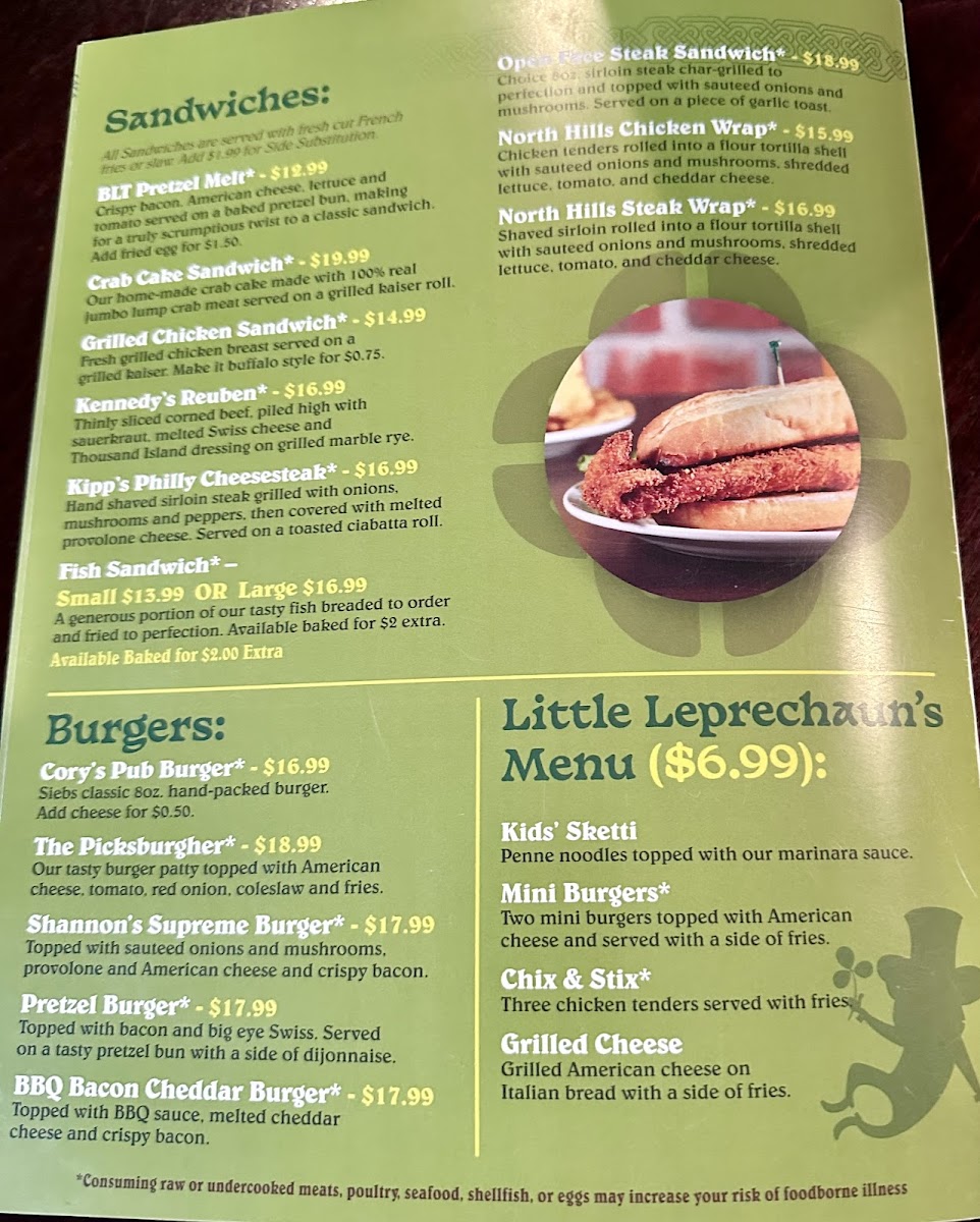 Menu Sieb's Pub & Restaurant-1