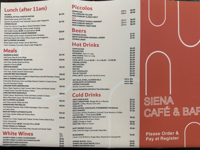 Menu Siena Cafe & Bar-2