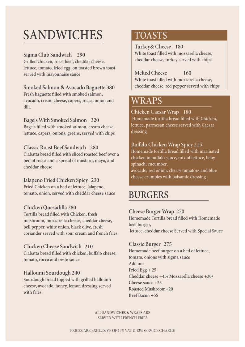 Menu Sigma 66-9