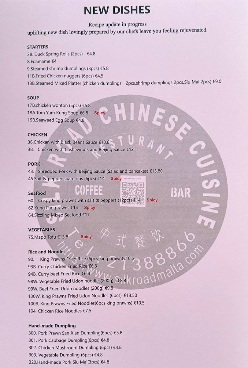Menu Silk Road Chinese Restaurant-1