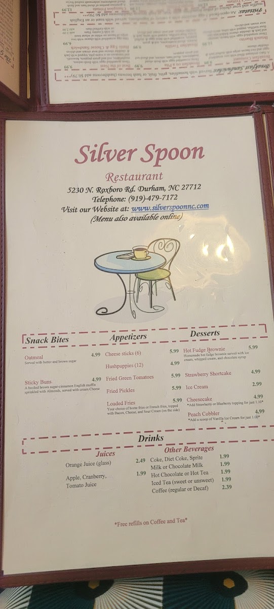 Menu Silver Spoon Restaurant-8