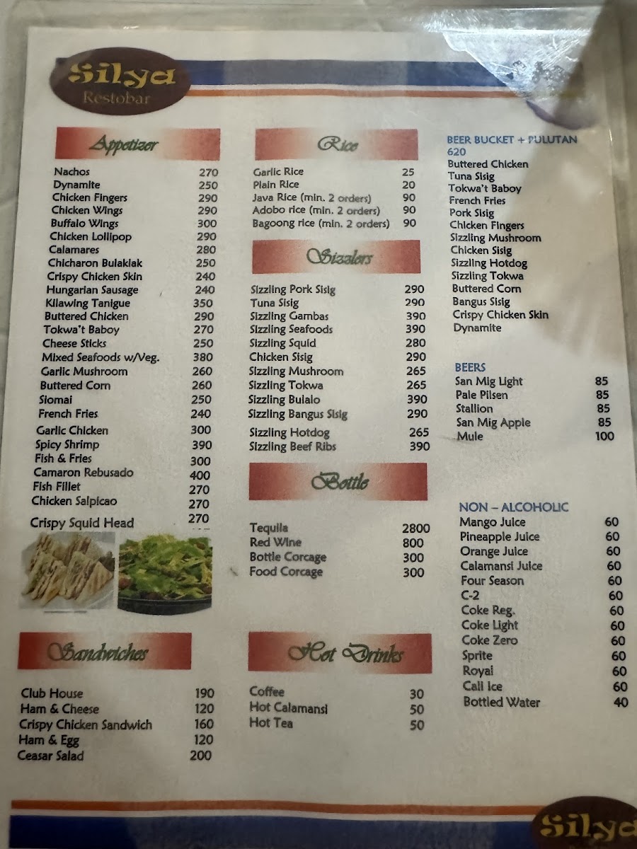 Menu Silya-4