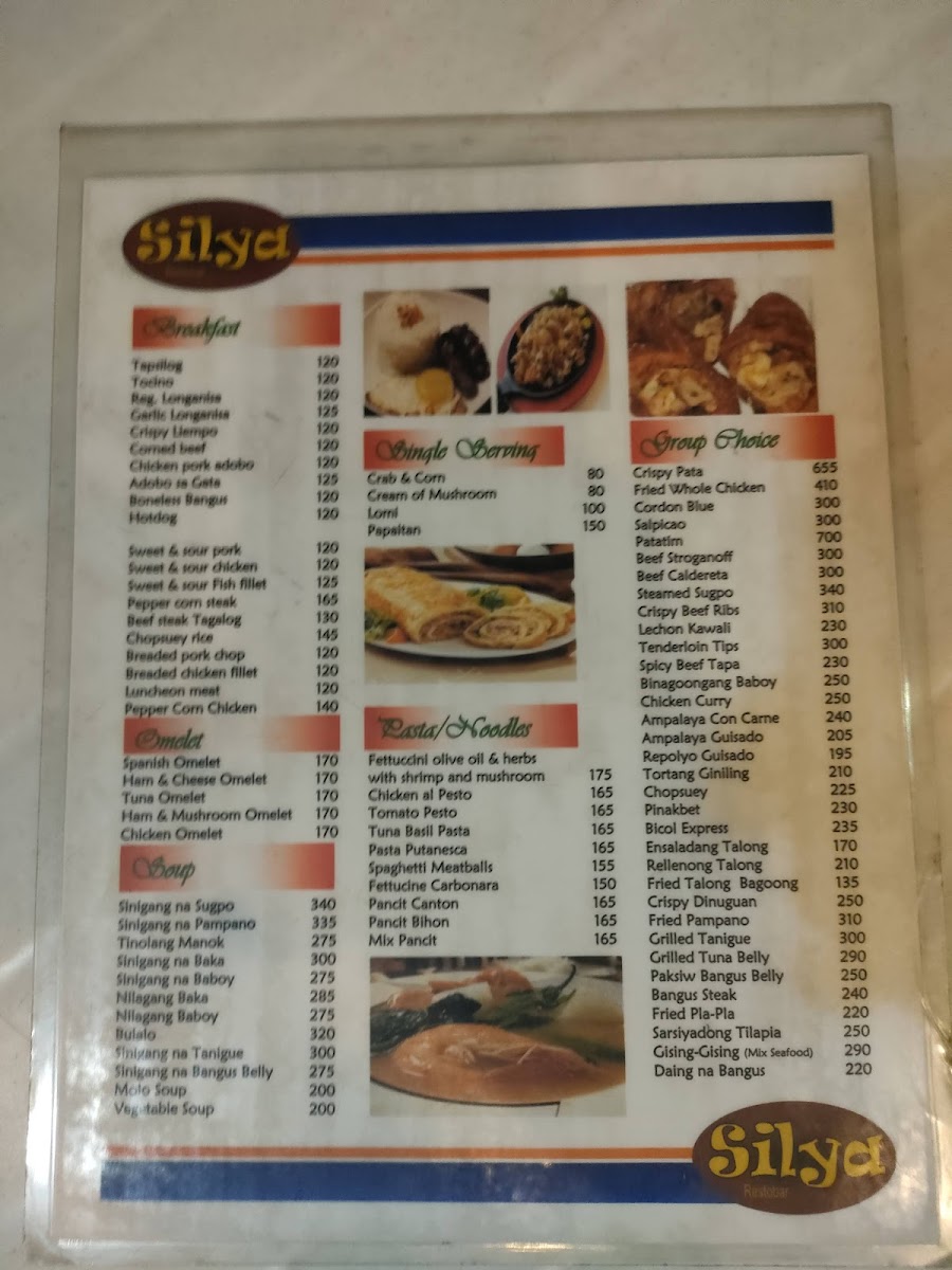 Menu Silya-8