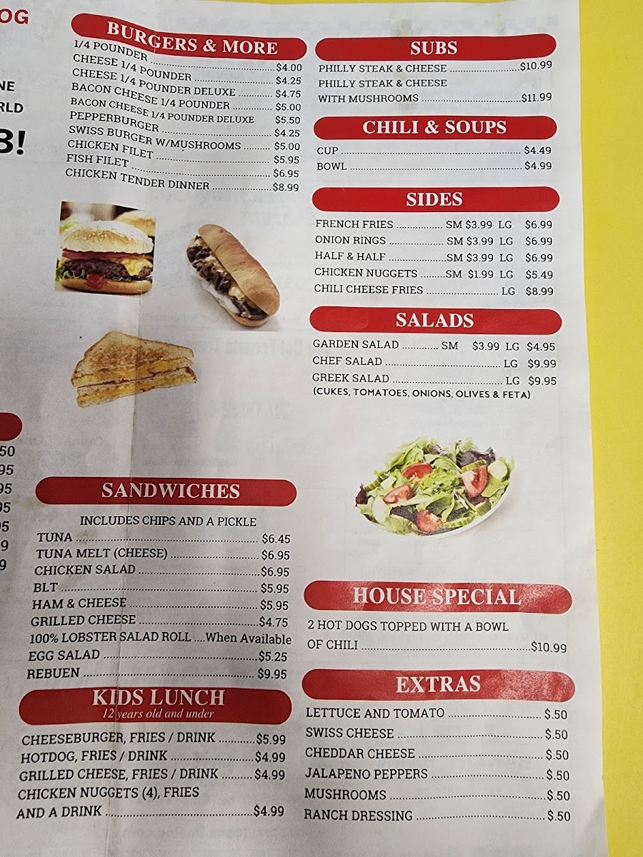 Menu Simones' Hot Dog Stand-1