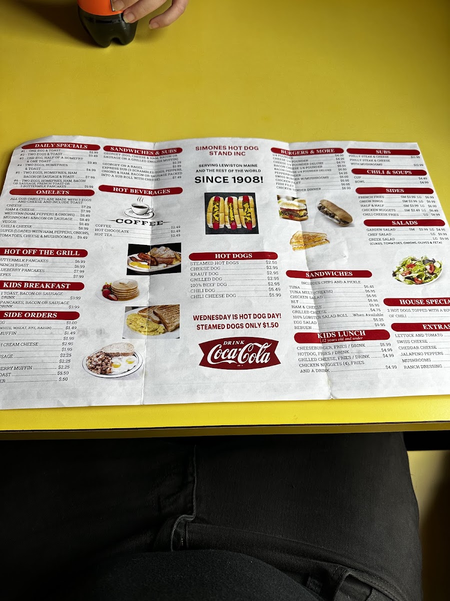 Menu Simones' Hot Dog Stand-8