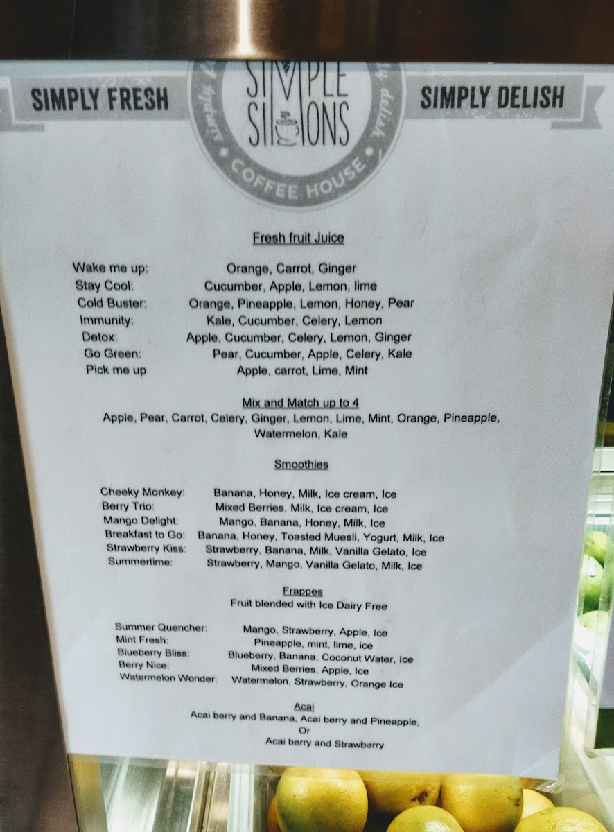 Menu Simple Simons Gelato Coffee House Cafe-6