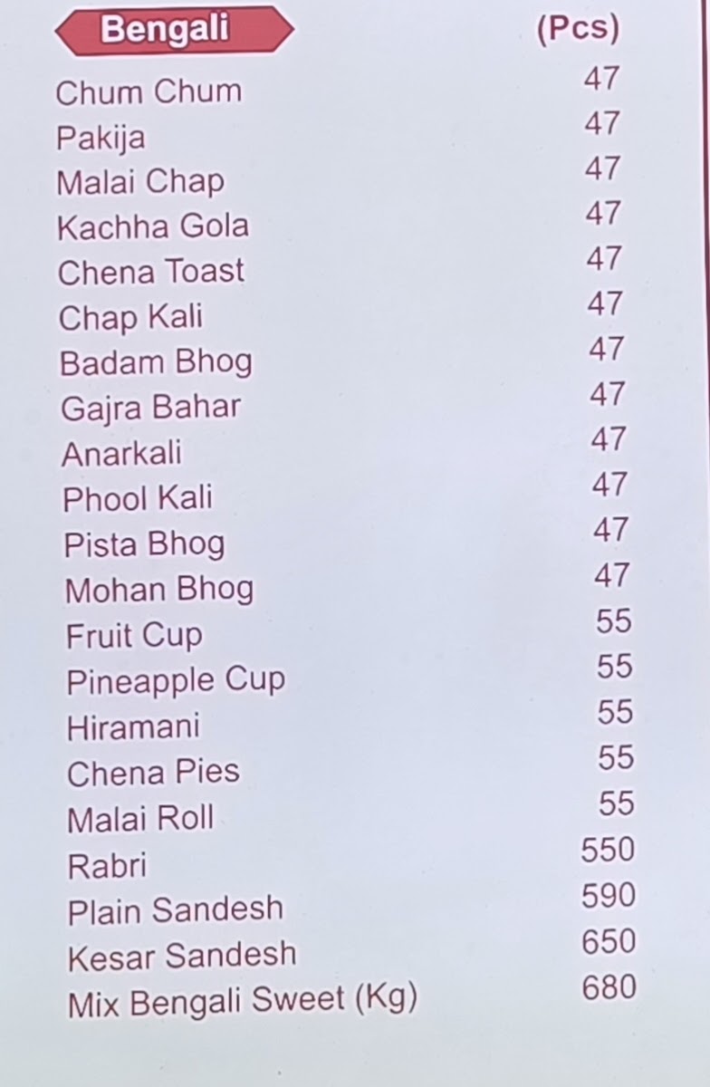 Menu Singla's Sweets Bakery & Restaurant - Dwarka-5