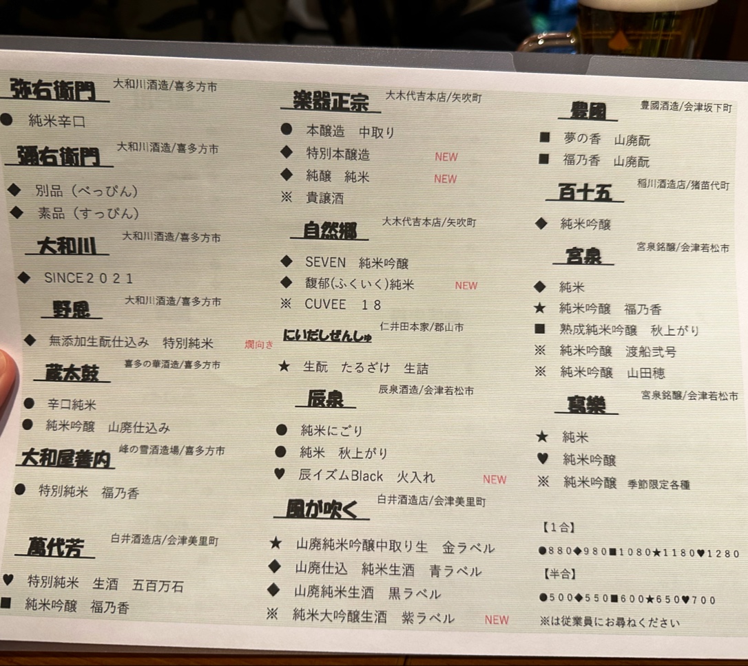 Menu Sinoya Koriyama Ekimae-8