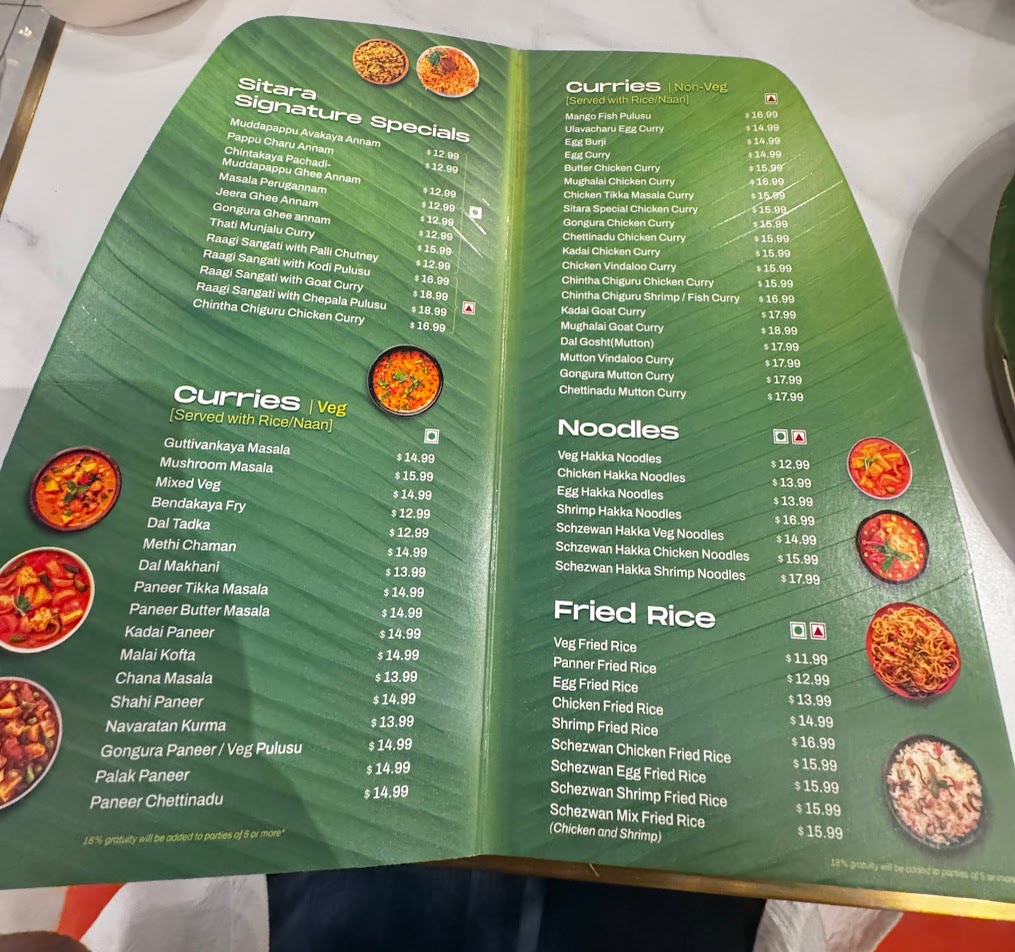 Menu Sitara Grand -Frisco Indian Cuisine &bar-2