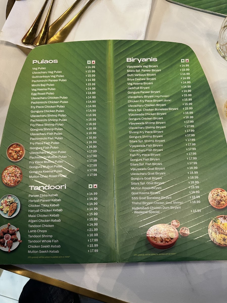 Menu Sitara Grand -Frisco Indian Cuisine &bar-7
