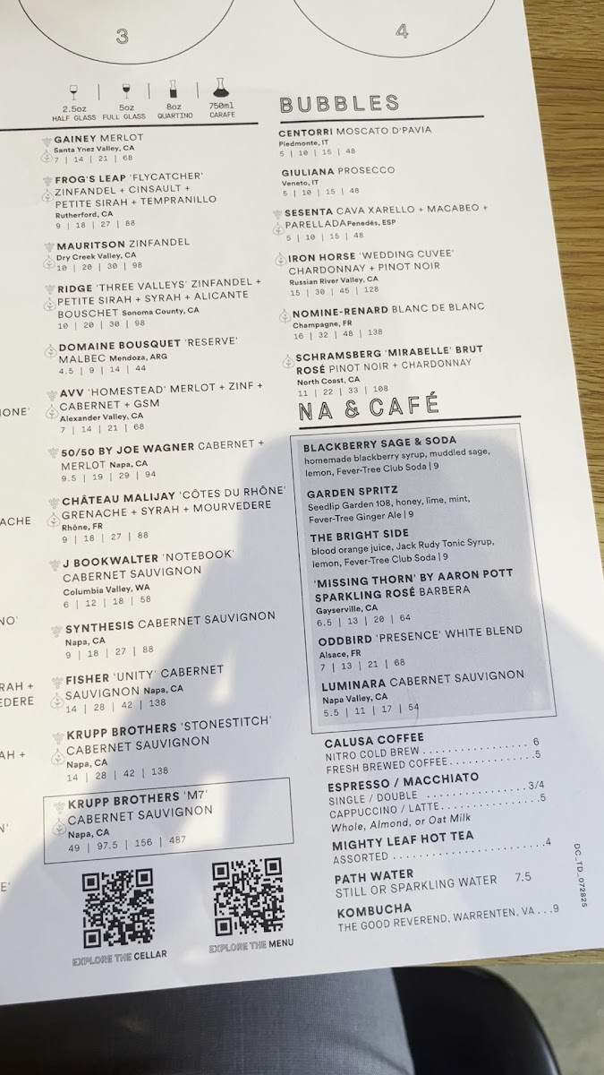 Menu Sixty Vines Foggy Bottom-1