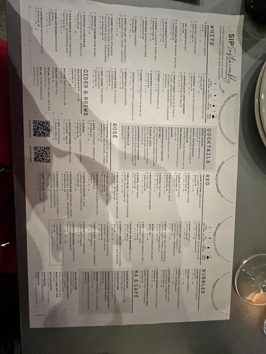 Menu Sixty Vines Foggy Bottom-10