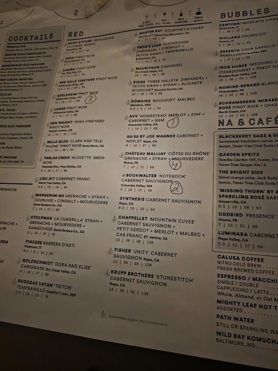 Menu Sixty Vines Foggy Bottom-7