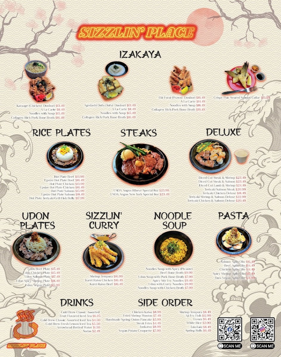 Menu Sizzlin' Place-1