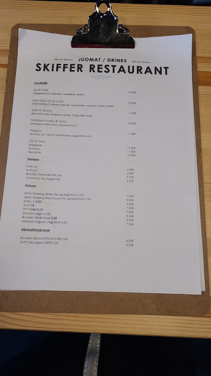 Menu Skiffer Töölö-4