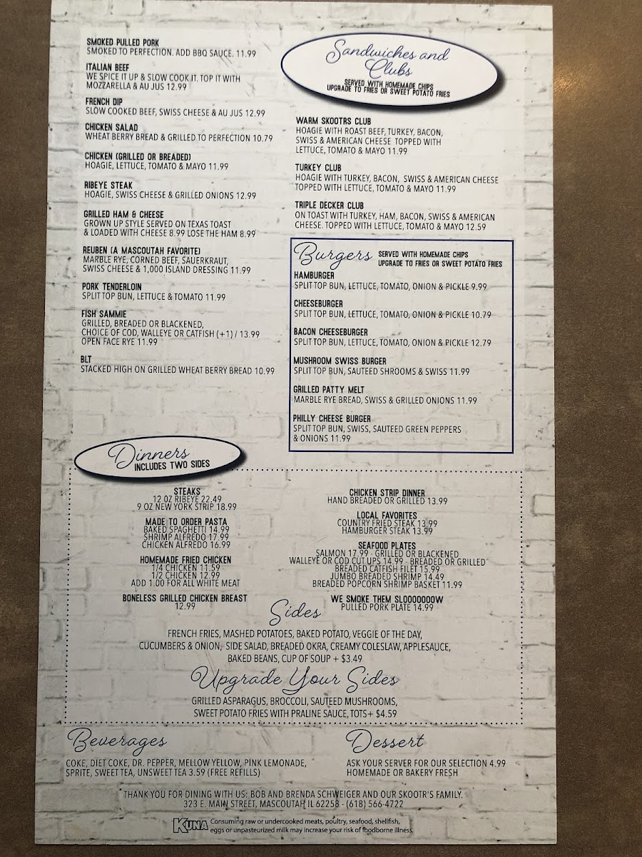 Menu Skootr's Restaurant & Bar-3