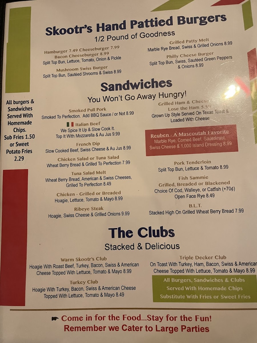 Menu Skootr's Restaurant & Bar-7