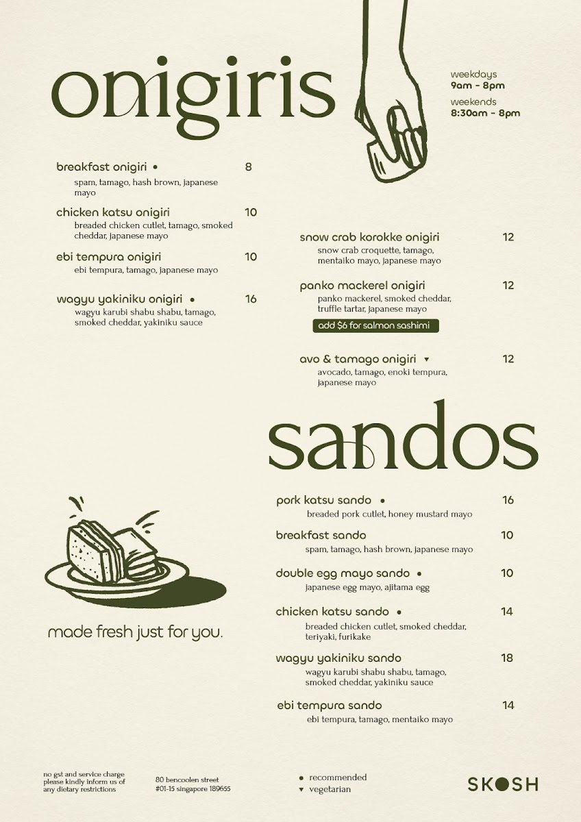 Menu Skosh Cafe – Japanese Inspired Onigiri, Sando & Specialty Matcha-3