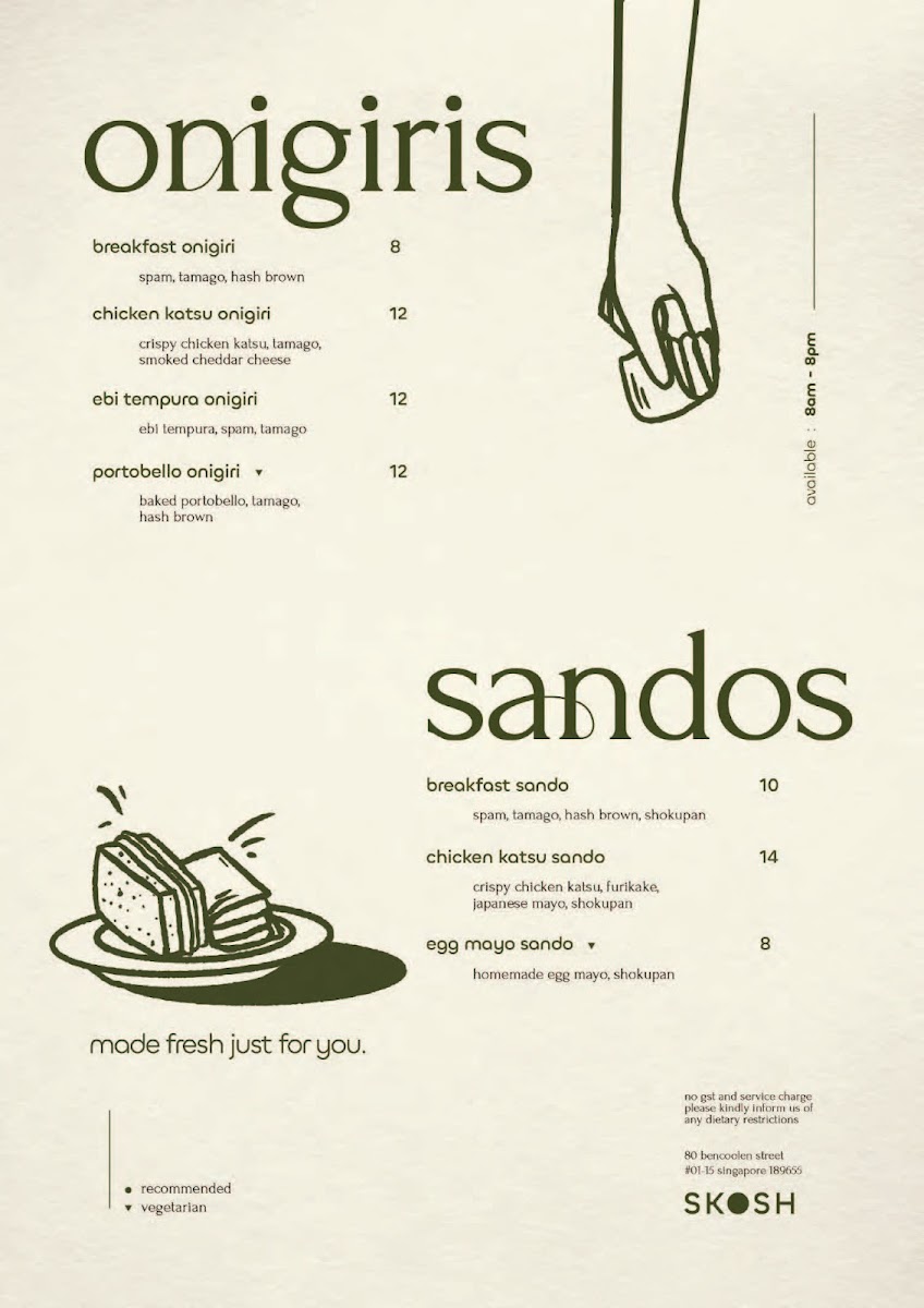Menu Skosh Cafe – Japanese Inspired Onigiri, Sando & Specialty Matcha-9