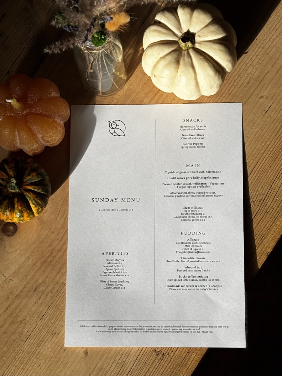 Menu Skylark-1