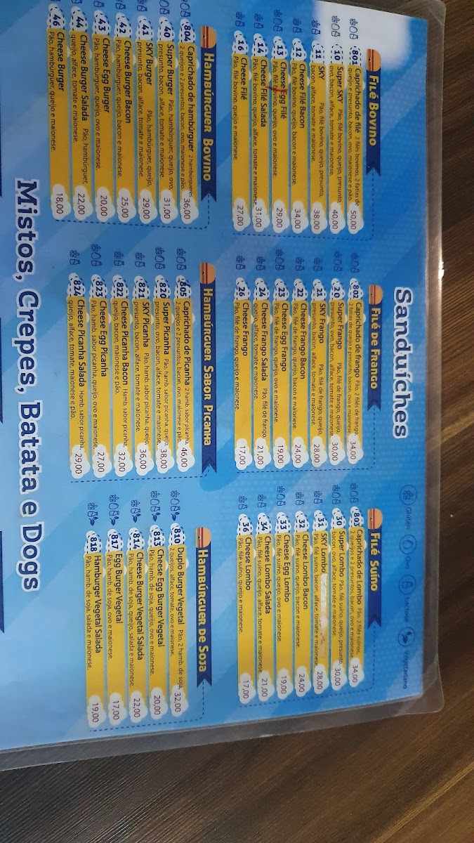 Menu Sky's Burger 716 Norte-10