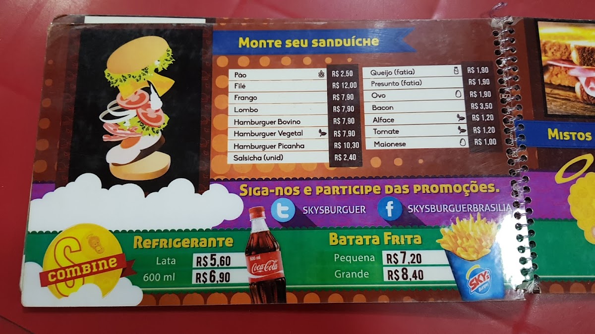 Menu Sky's Burger 716 Norte-4